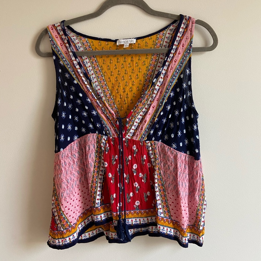 Patrons of Peace colorful gauzy top